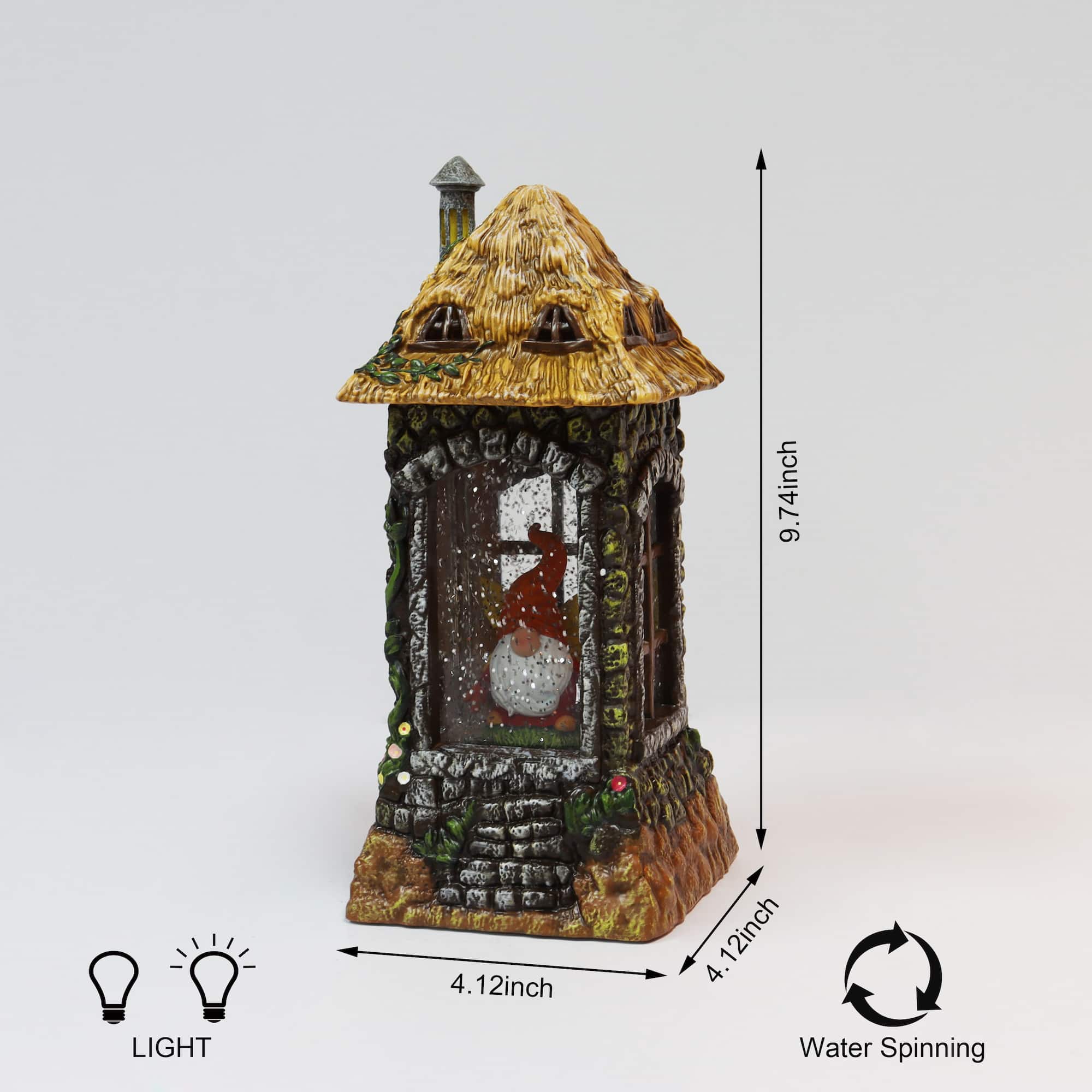 Moments in Time 9.75” Acrylic Gnome Home Lantern Décor